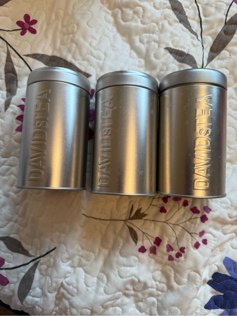 DAVIDS Tea Silver Tea Canister - Set of 3